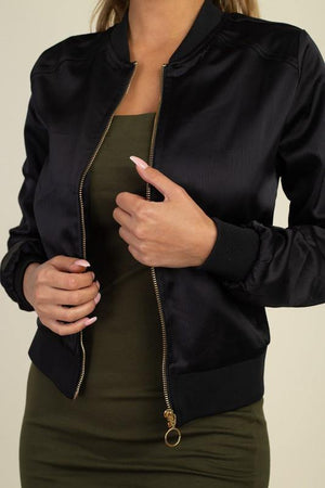 Maxima, Satin black bomber jacket - Dimesi Boutique