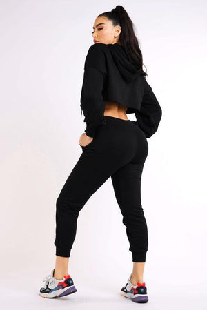 Kylie, Set with Crop Hoodie and jogger - Dimesi Boutique