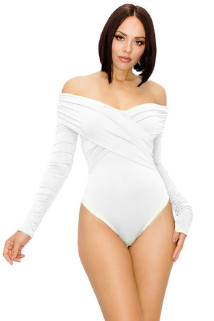 Kylie, Off shoulder cross wrap bodysuit