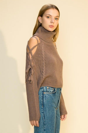 Nicole, Long sleeve turtleneck knit sweater