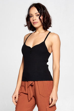 Lucy, Button front knit tank top