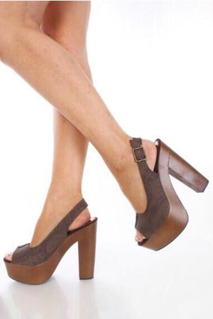 Open toe platform chunky heels - Dimesi Boutique