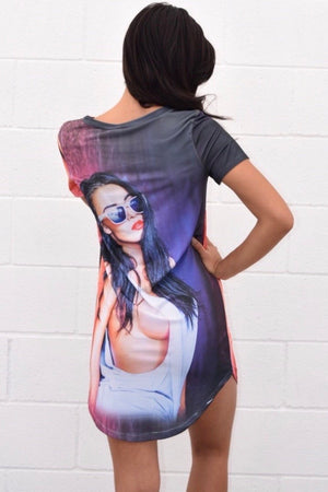 Sara, printed T-shirt dress - Dimesi Boutique