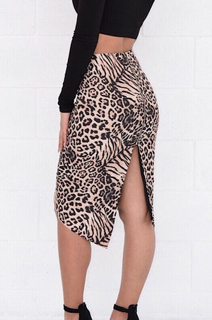 Leopard printed pencil skirt - Dimesi Boutique