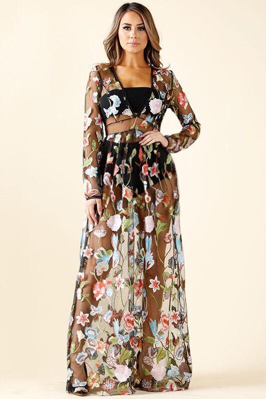 maxi dress coachella Coachella, Long sleeve floor length black mesh dress