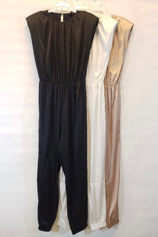 Tiffany, Satin sleeveless Jumpsuit