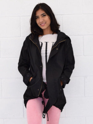 Elle, Black hooded jacket - Dimesi Boutique