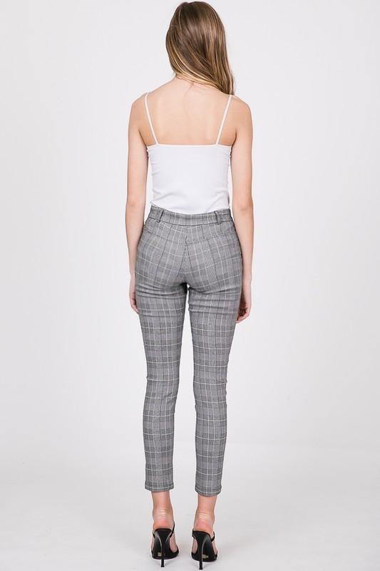 Sandy, Grey plaid pants - Dimesi Boutique