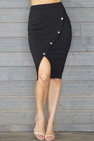 Laura, Black slit skirt - Dimesi Boutique