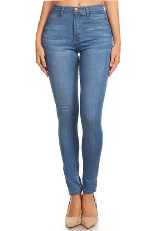 Erika high-waist medium blue skinny jeans - Dimesi Boutique