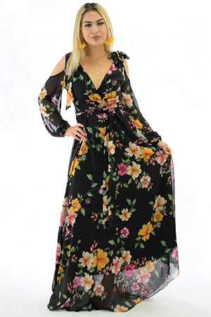 Floral print maxi dress - Dimesi Boutique