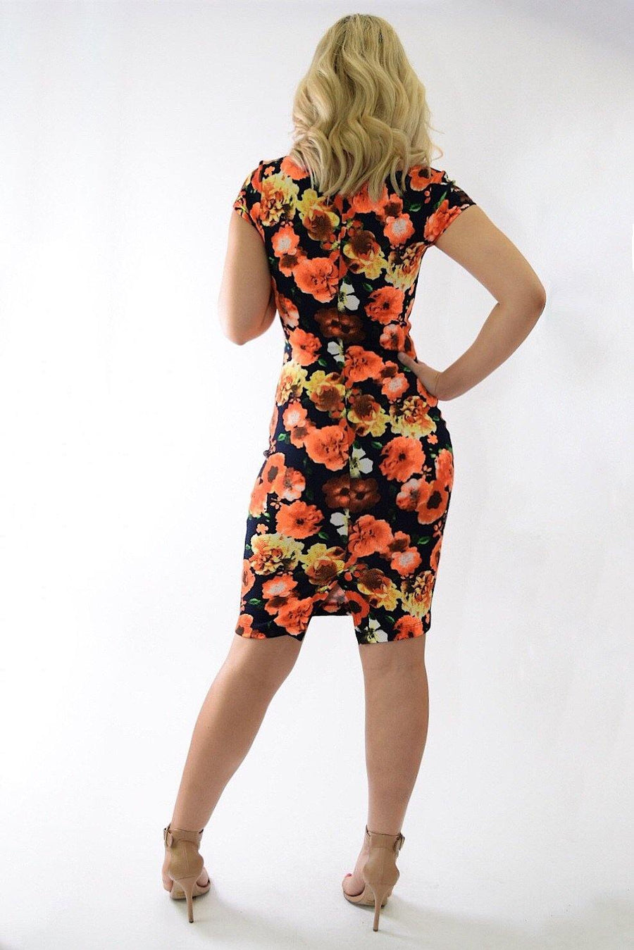 Sofia, Short sleeve floral print dress