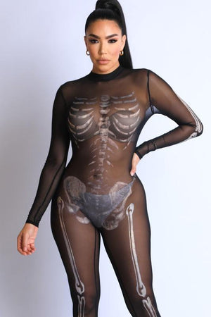 Skeleton Mesh Jumpsuit Only few left - Dimesi Boutique