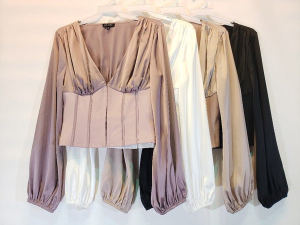 Corset Under Clothing, Silk Blouse And Jacket 