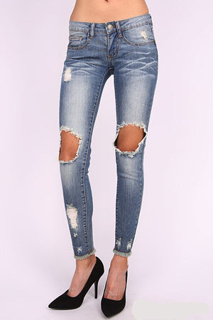 Katherine Destoyed Denim Jeans - Dimesi Boutique