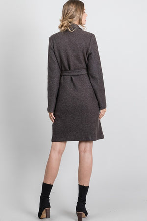 Carina, Faux wool double breasted belted coat