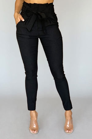 Penny, High waisted pleated & belted fitted pants