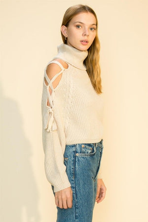Nicole, Long sleeve turtleneck knit sweater