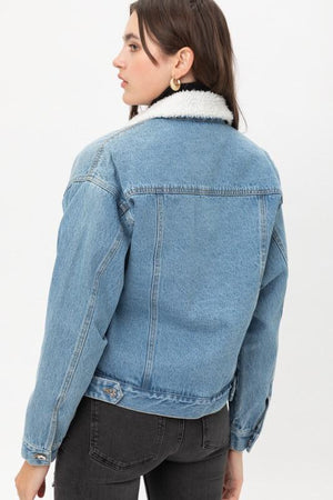 Denim jacket with warm lined - Dimesi Boutique
