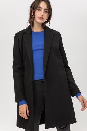 Sara, Long sleeve soft textured coats with pockets