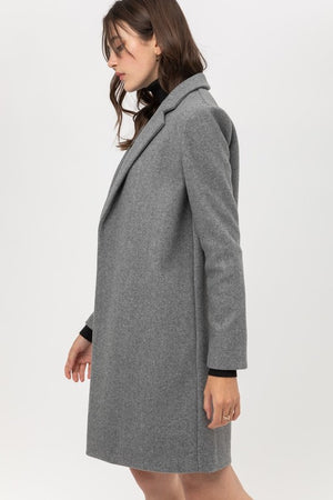 Sara, Long sleeve soft textured coats with pockets