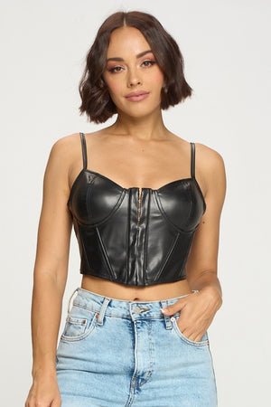 Bella, Faux leather corset
