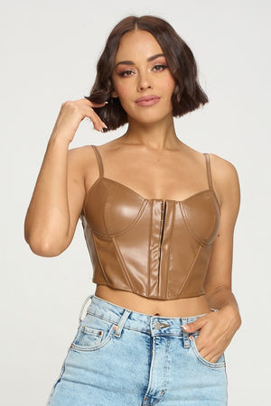 Bella, Faux leather corset