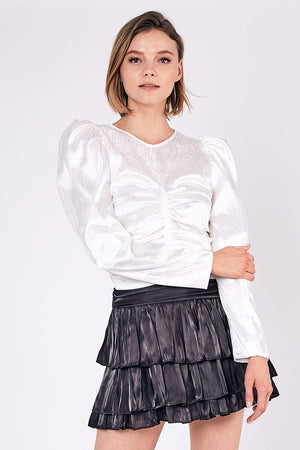 Miriam, Puff shoulder ruched front top