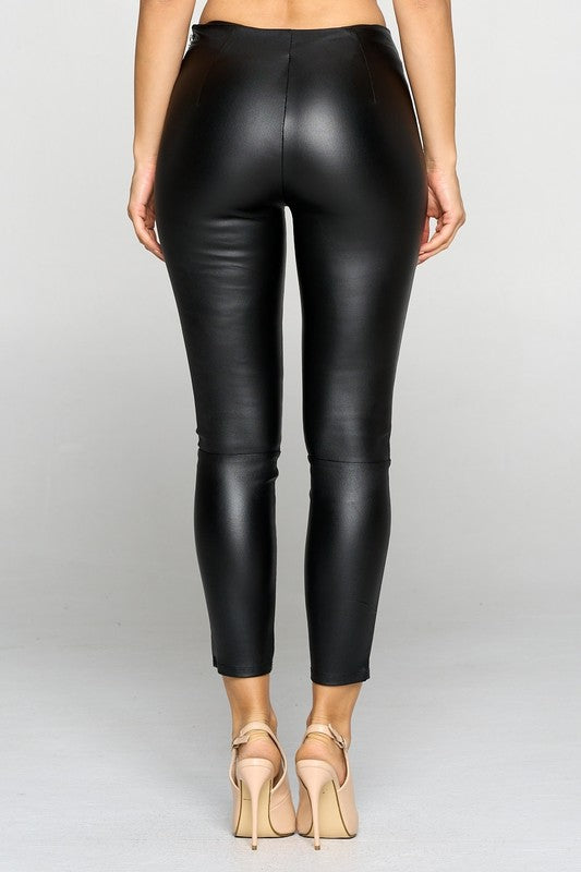 Faux Leather High Waisted Leggings – WomanOcean
