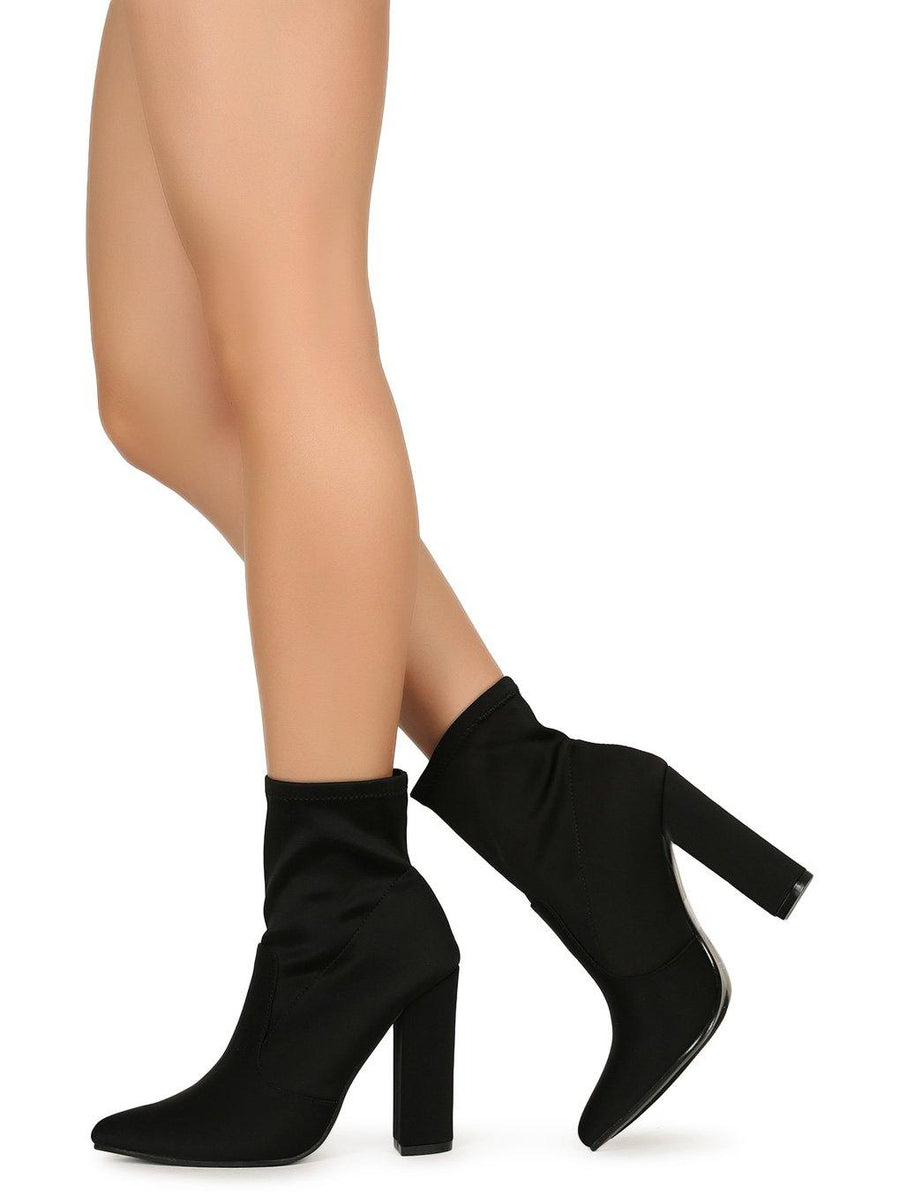Eloise, Pointed booties with chunky heel - Dimesi Boutique