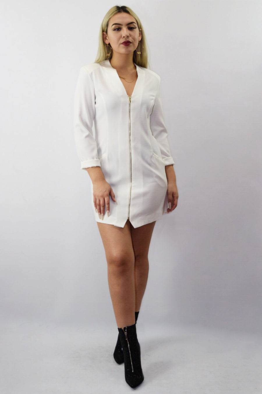Trin, White blazer dress - Dimesi Boutique