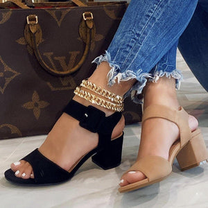 Bellas, Open toe heels with ankle strap - Dimesi Boutique