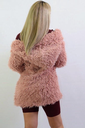 Karla, Mauve coat with soft textured - Dimesi Boutique