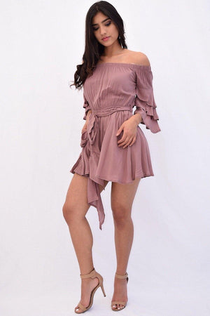 Helena, Off the shoulder romper with flared sleeve - Dimesi Boutique