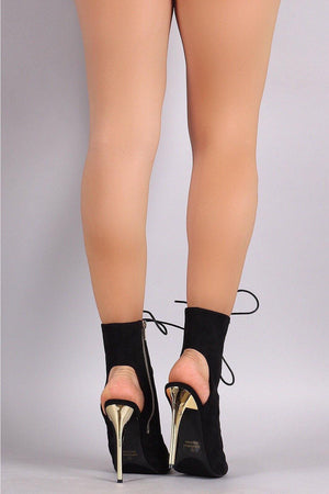 Open toe ankle bootie heels - Dimesi Boutique