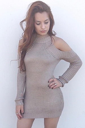 Bibi, Cold shoulder knitted sweater dress