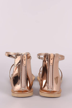 Athena, Rose Gold Sandals - Dimesi Boutique