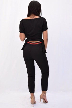 Natalia, Skinny leg pants with "Gucci" inspired waistband - Dimesi Boutique