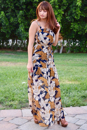 Sophia, Floral Print Maxi Dress - Dimesi Boutique