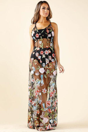 Pamella all see thru maxi dress - Dimesi Boutique