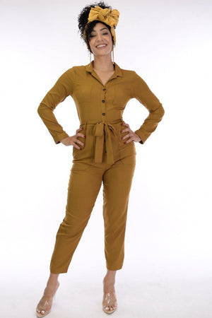 Brianna, Jumpsuit with belt attached and pockets
