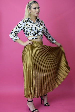 Sisi, Wide band pleated maxi skirt