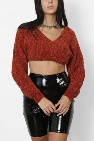 Cloe, Copper Cropped Sweater - Dimesi Boutique