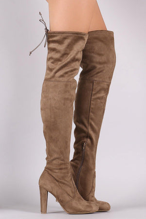 Thigh High Suede Taupe Boots - Dimesi Boutique