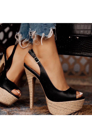 Confess, Platform open toe slingback heels - Dimesi Boutique