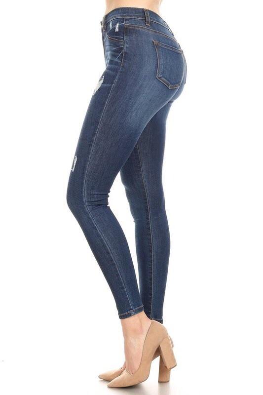 Samanta high rise classic destroy skinny jeans - Dimesi Boutique