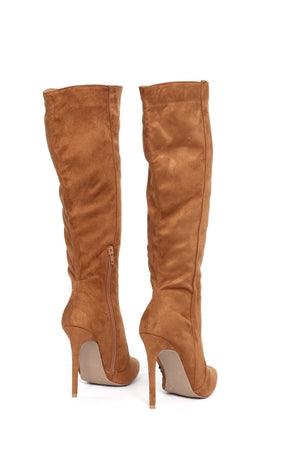 Giselle, Suede mid-calf pointed boots