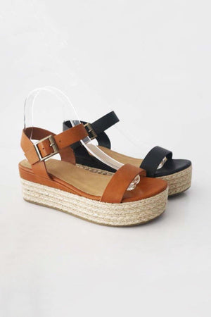 Espadrille ankle strap black sandals - Dimesi Boutique