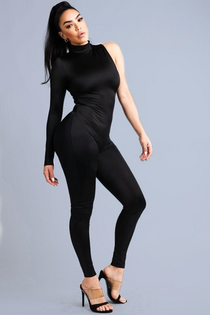 Renata, One Sleeve Black Jumpsuit - Dimesi Boutique