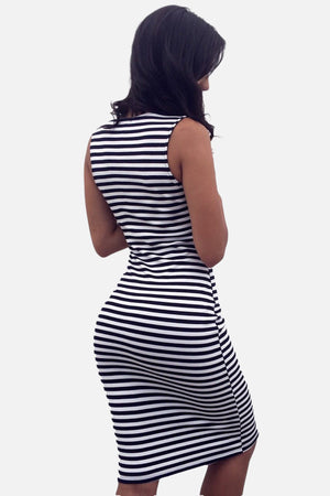 Mariana, Sleeveless striped midi dress
